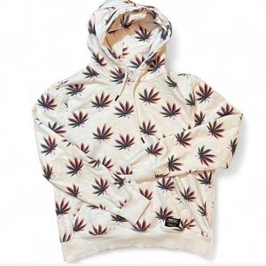 WESC Cannabis Weed Trippy Hippie Hoodie Womens M or Mens S.